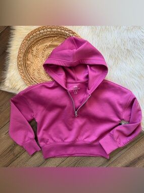 Abercrombie Kids YPB Pink Half Zip Hoodie Girls Size 9/10 Athletic Pullover